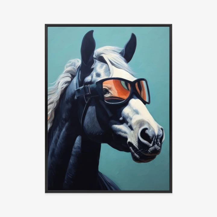 Plakat Koń Ubrany W Okulary