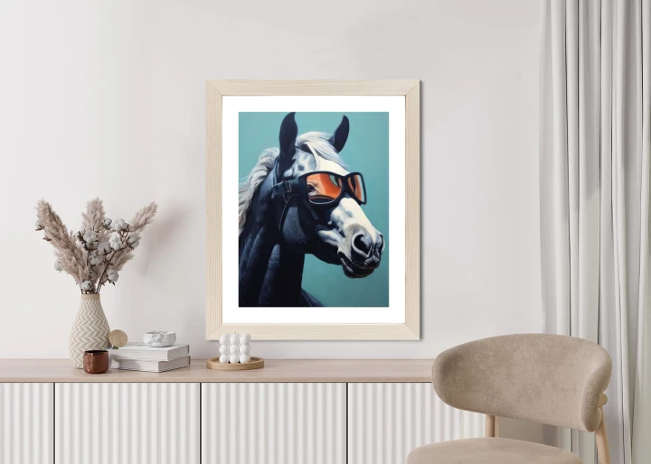 Plakat Koń Ubrany W Okulary