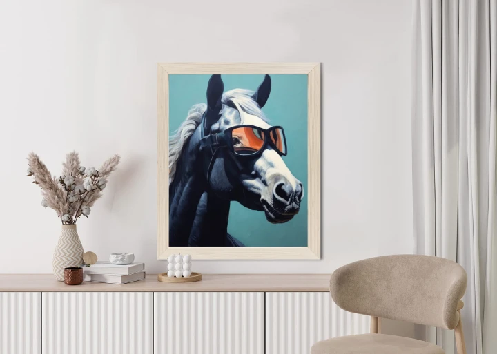 Plakat Koń Ubrany W Okulary
