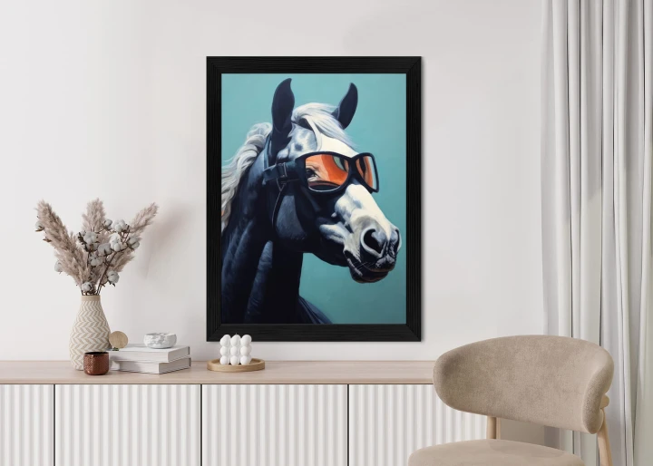 Plakat Koń Ubrany W Okulary