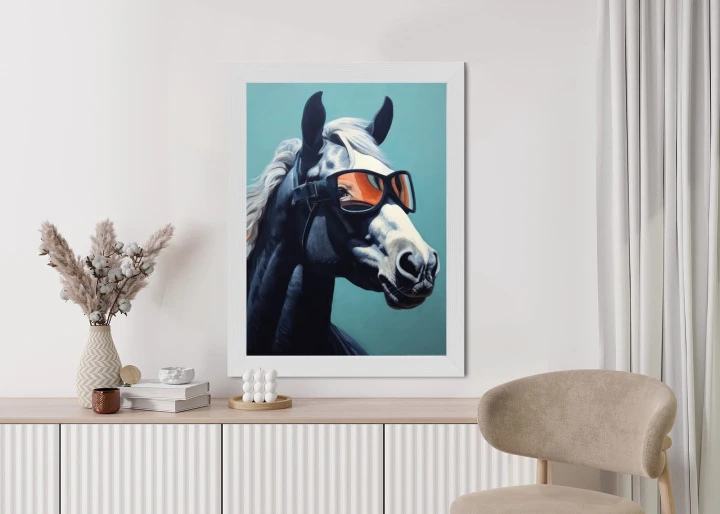 Plakat Koń Ubrany W Okulary