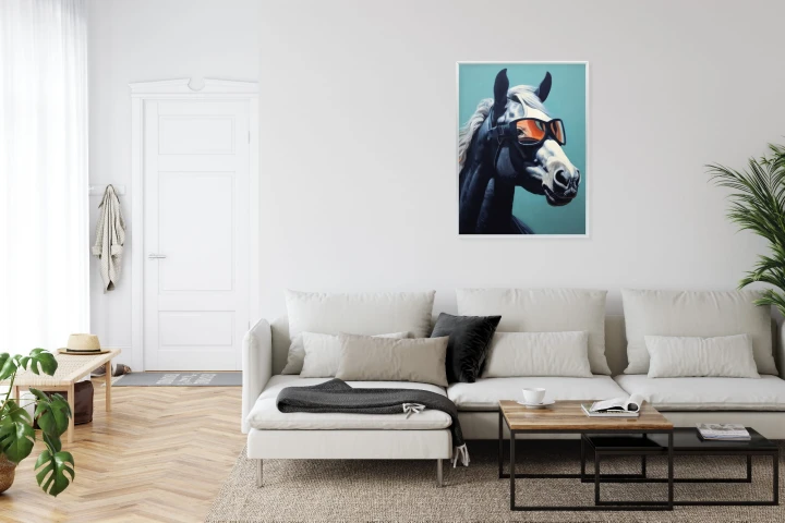 Plakat Koń Ubrany W Okulary