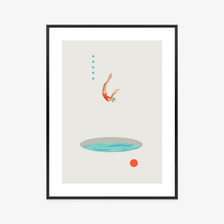 Plakat Skok Do Wody Kolaż Artystyczny