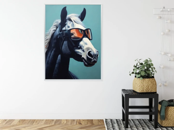 Plakat Koń Ubrany W Okulary