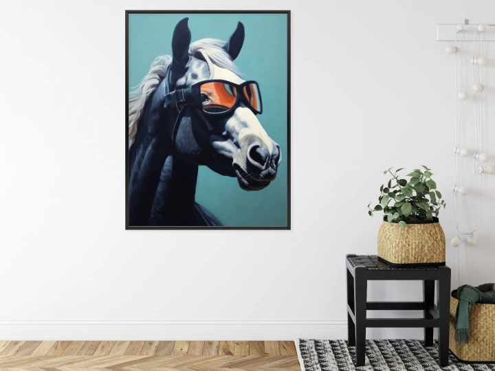 Plakat Koń Ubrany W Okulary