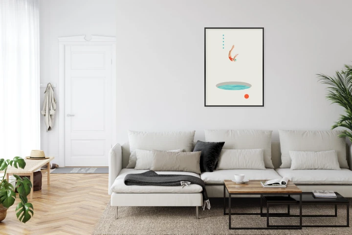 Plakat Skok Do Wody Kolaż Artystyczny