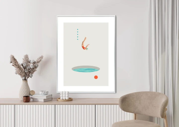 Plakat Skok Do Wody Kolaż Artystyczny
