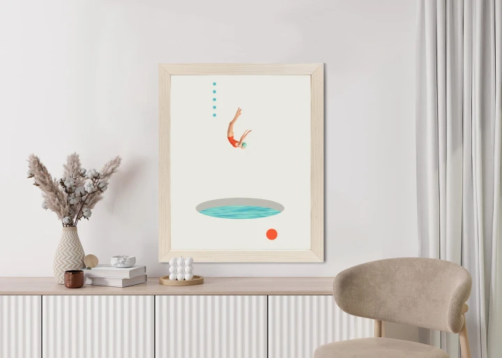 Plakat Skok Do Wody Kolaż Artystyczny