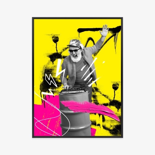 Plakat Dj W Miejskiej Dżungli - Kolorowy Kolaż