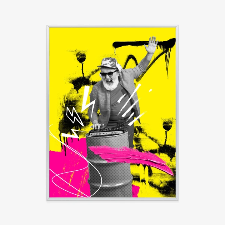 Plakat Dj W Miejskiej Dżungli - Kolorowy Kolaż