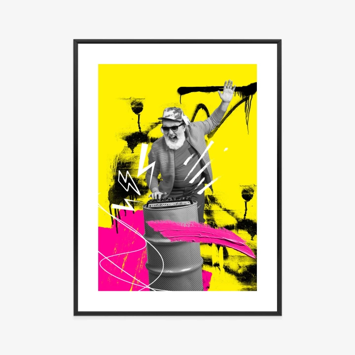 Plakat Dj W Miejskiej Dżungli - Kolorowy Kolaż