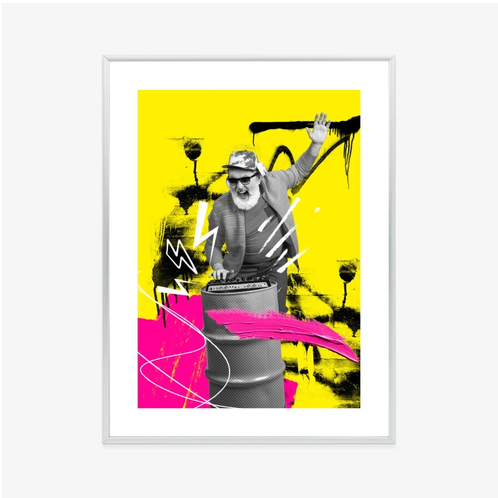 Plakat Dj W Miejskiej Dżungli - Kolorowy Kolaż