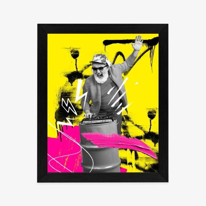 Plakat Dj W Miejskiej Dżungli - Kolorowy Kolaż