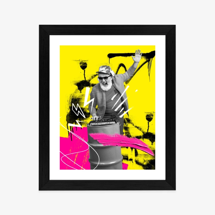 Plakat Dj W Miejskiej Dżungli - Kolorowy Kolaż