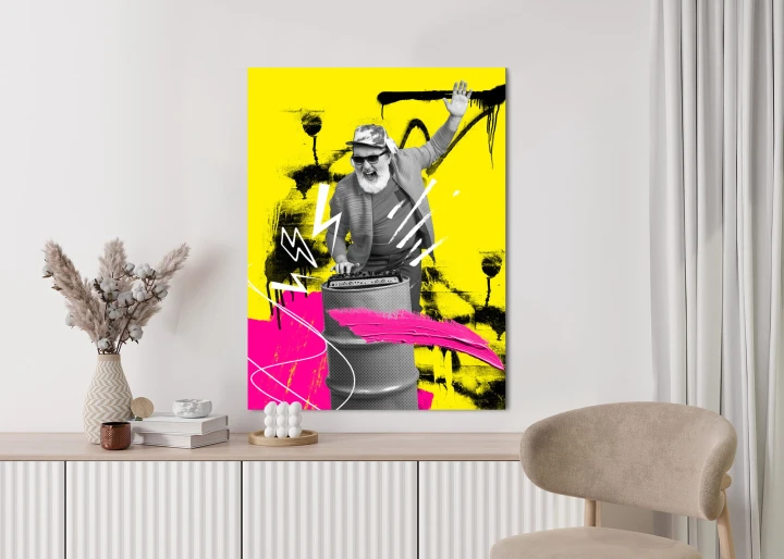Plakat Dj W Miejskiej Dżungli - Kolorowy Kolaż