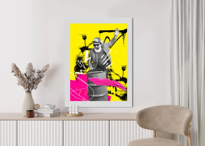 Plakat Dj W Miejskiej Dżungli - Kolorowy Kolaż