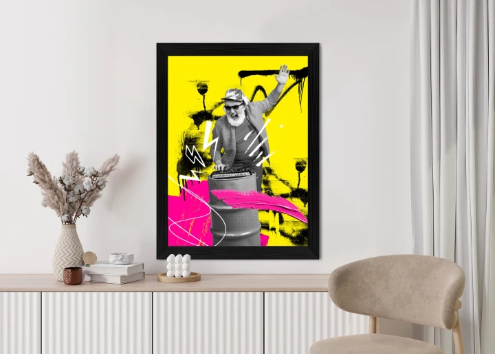 Plakat Dj W Miejskiej Dżungli - Kolorowy Kolaż