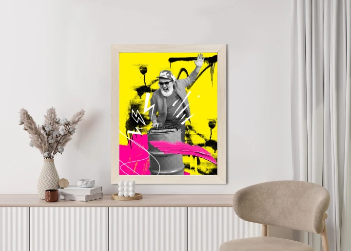 Plakat Dj W Miejskiej Dżungli - Kolorowy Kolaż