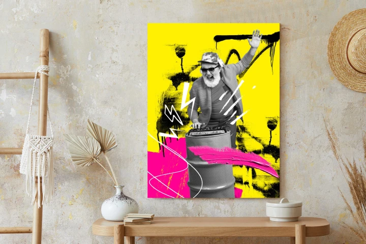 Plakat Dj W Miejskiej Dżungli - Kolorowy Kolaż