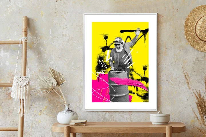 Plakat Dj W Miejskiej Dżungli - Kolorowy Kolaż