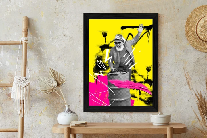 Plakat Dj W Miejskiej Dżungli - Kolorowy Kolaż