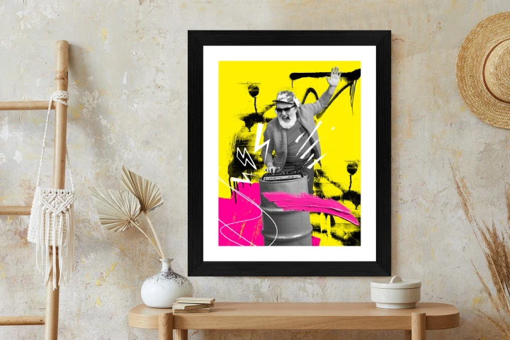 Plakat Dj W Miejskiej Dżungli - Kolorowy Kolaż