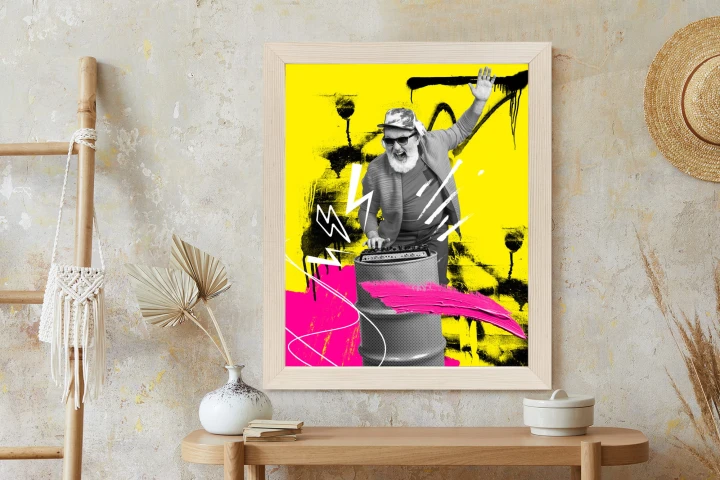 Plakat Dj W Miejskiej Dżungli - Kolorowy Kolaż