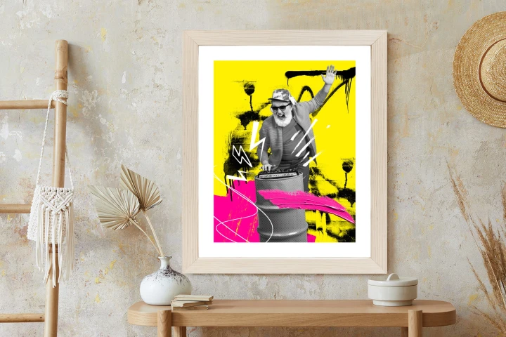 Plakat Dj W Miejskiej Dżungli - Kolorowy Kolaż