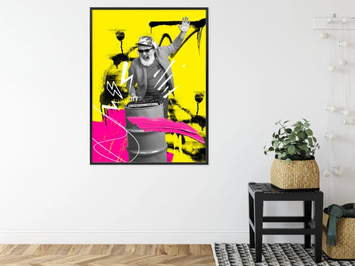Plakat Dj W Miejskiej Dżungli - Kolorowy Kolaż