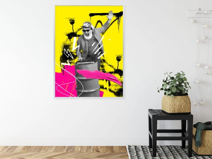 Plakat Dj W Miejskiej Dżungli - Kolorowy Kolaż
