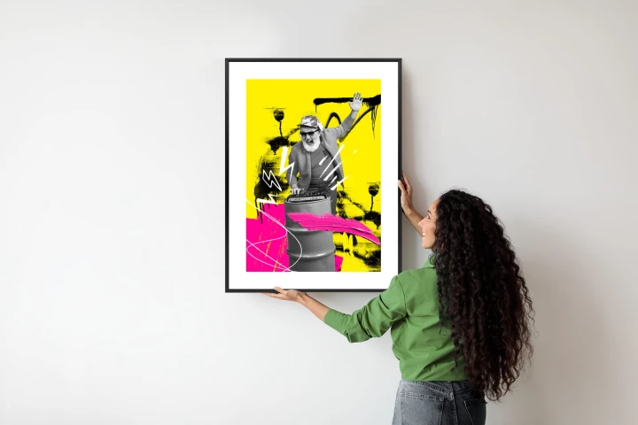 Plakat Dj W Miejskiej Dżungli - Kolorowy Kolaż