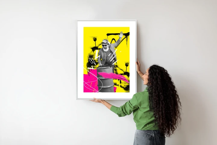 Plakat Dj W Miejskiej Dżungli - Kolorowy Kolaż