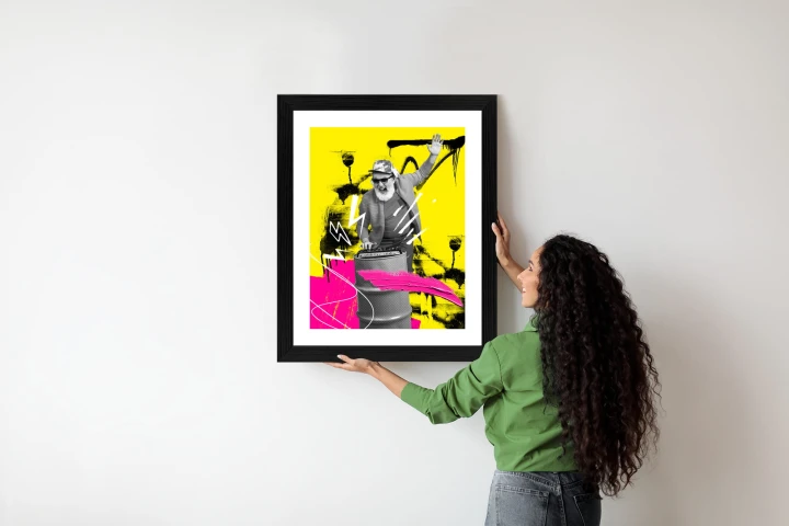 Plakat Dj W Miejskiej Dżungli - Kolorowy Kolaż