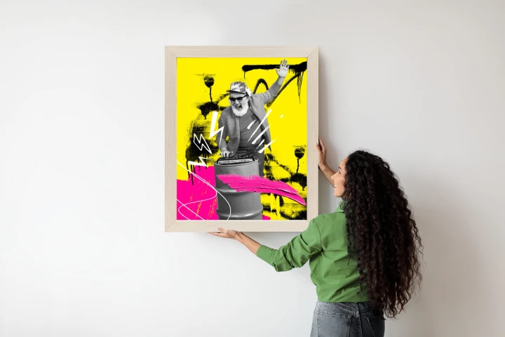 Plakat Dj W Miejskiej Dżungli - Kolorowy Kolaż