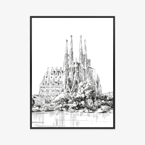 Plakat Bazylika Sagrada Familia Szkic