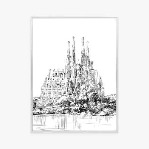 Plakat Bazylika Sagrada Familia Szkic