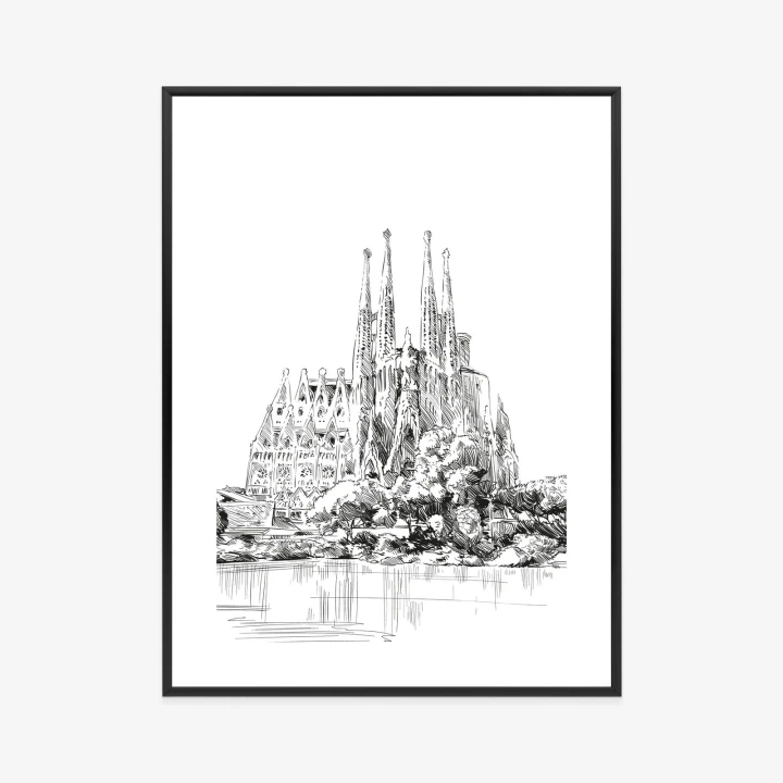 Plakat Bazylika Sagrada Familia Szkic