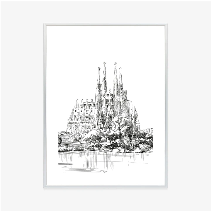 Plakat Bazylika Sagrada Familia Szkic