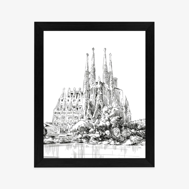 Plakat Bazylika Sagrada Familia Szkic