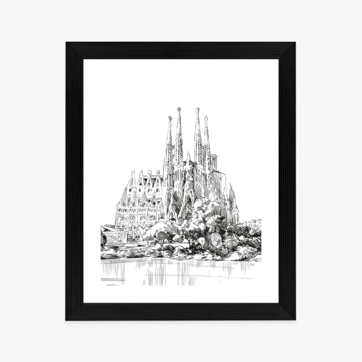 Plakat Bazylika Sagrada Familia Szkic