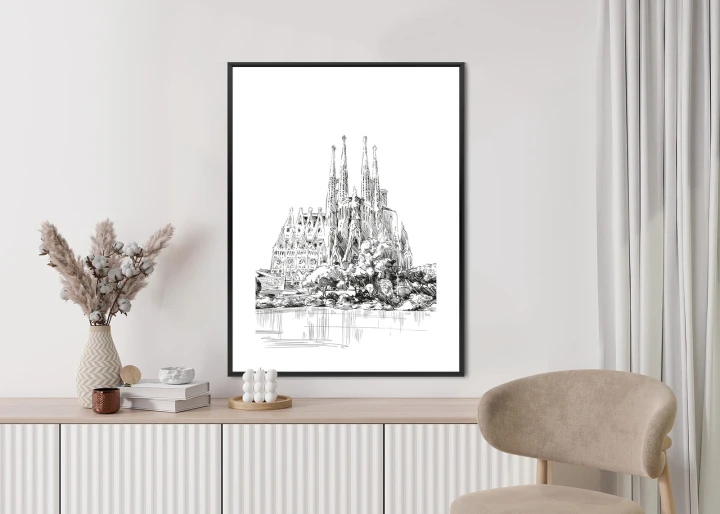 Plakat Bazylika Sagrada Familia Szkic