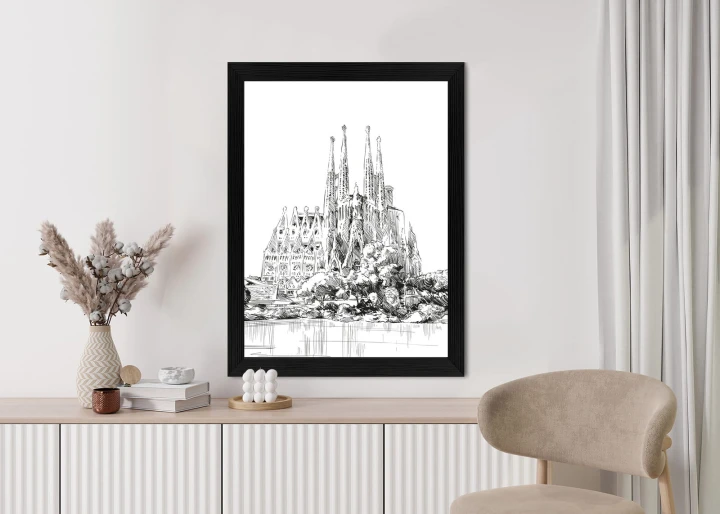 Plakat Bazylika Sagrada Familia Szkic