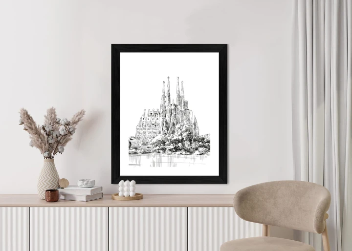 Plakat Bazylika Sagrada Familia Szkic