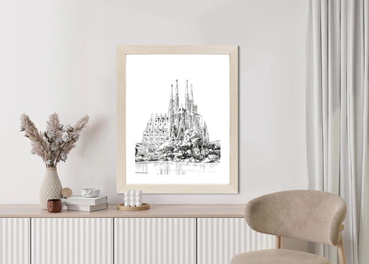 Plakat Bazylika Sagrada Familia Szkic