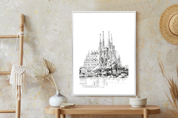 Plakat Bazylika Sagrada Familia Szkic