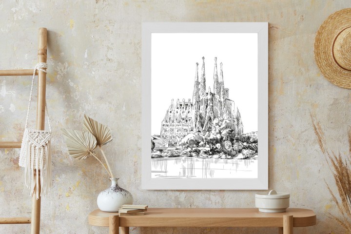 Plakat Bazylika Sagrada Familia Szkic