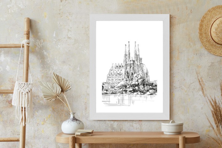 Plakat Bazylika Sagrada Familia Szkic