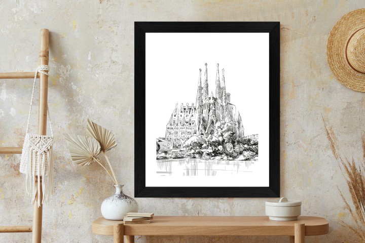 Plakat Bazylika Sagrada Familia Szkic