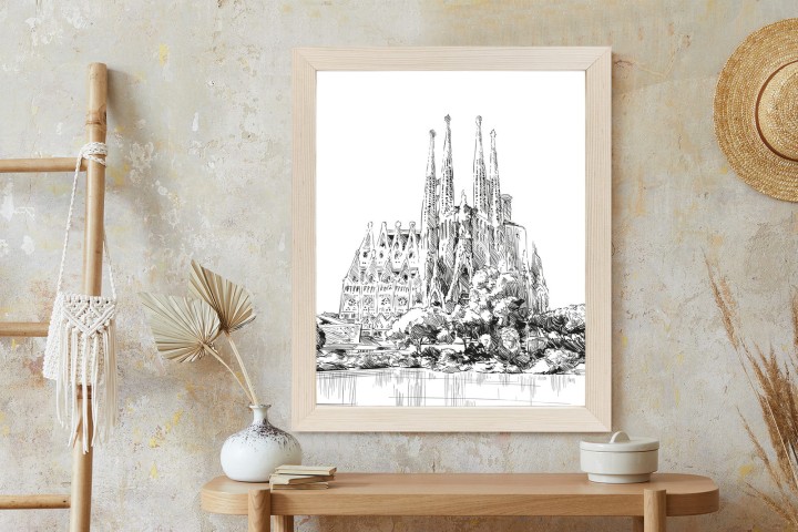 Plakat Bazylika Sagrada Familia Szkic