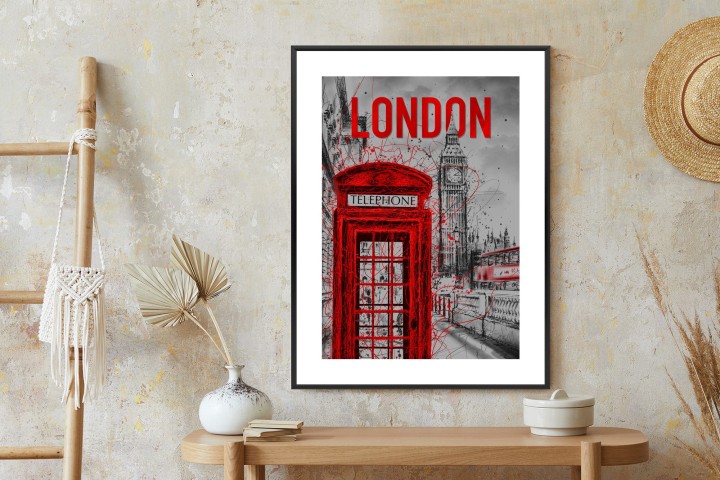 Plakat Brytyjska Budka Telefoniczna I Big Ben